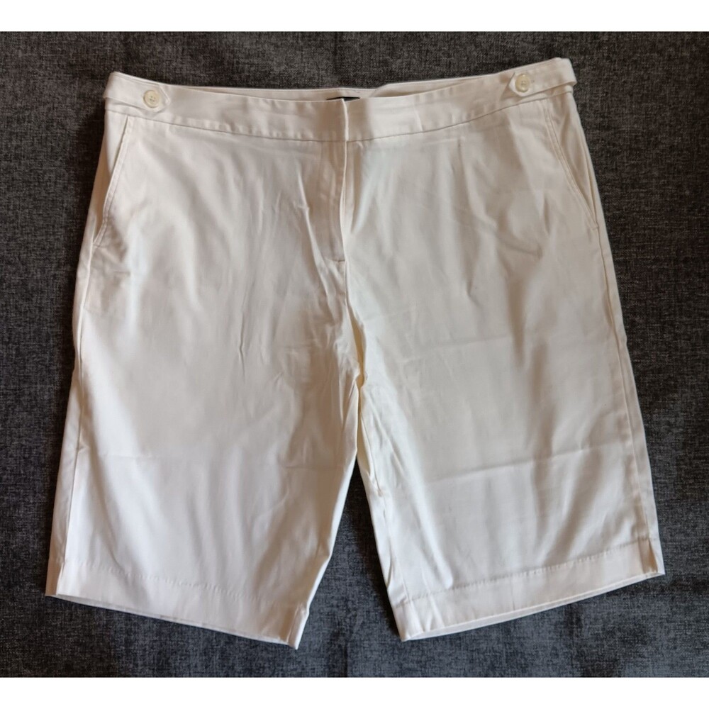 Shorts Size 20 New Womens George Flat Front Ivory Mom Core Office Casual